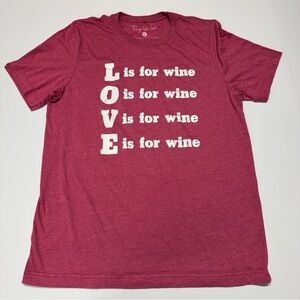 Magenta Wine-Themed Tee Size L